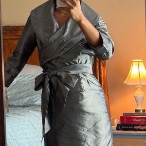 Alex Marie Gunmetal dress with beautiful tie sash size 4